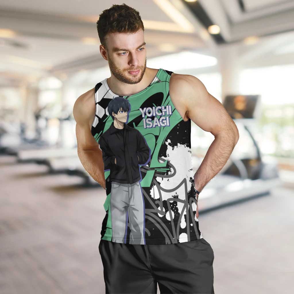 Yoichi Isagi Blue Lock Men Tank Top Green Graffiti Anime Aesthetic