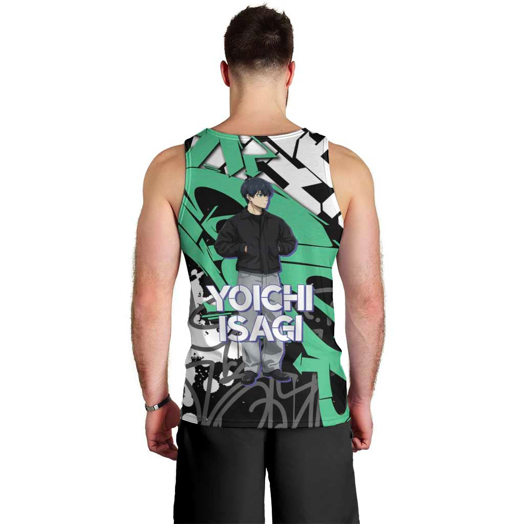 Yoichi Isagi Blue Lock Men Tank Top Green Graffiti Anime Aesthetic