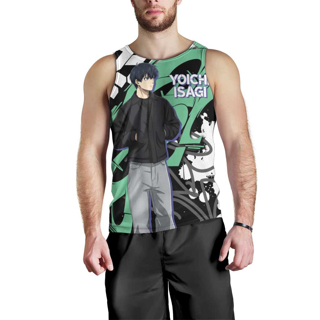 Yoichi Isagi Blue Lock Men Tank Top Green Graffiti Anime Aesthetic
