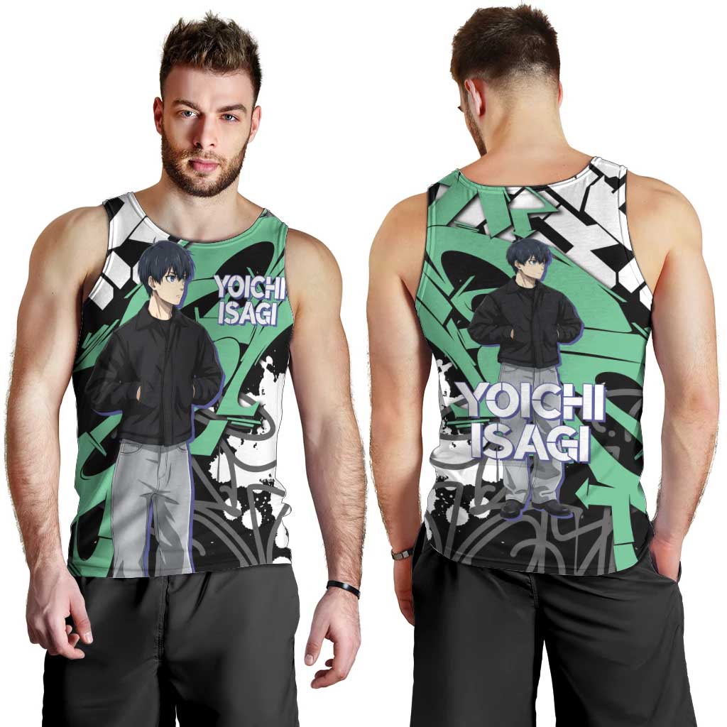 Yoichi Isagi Blue Lock Men Tank Top Green Graffiti Anime Aesthetic