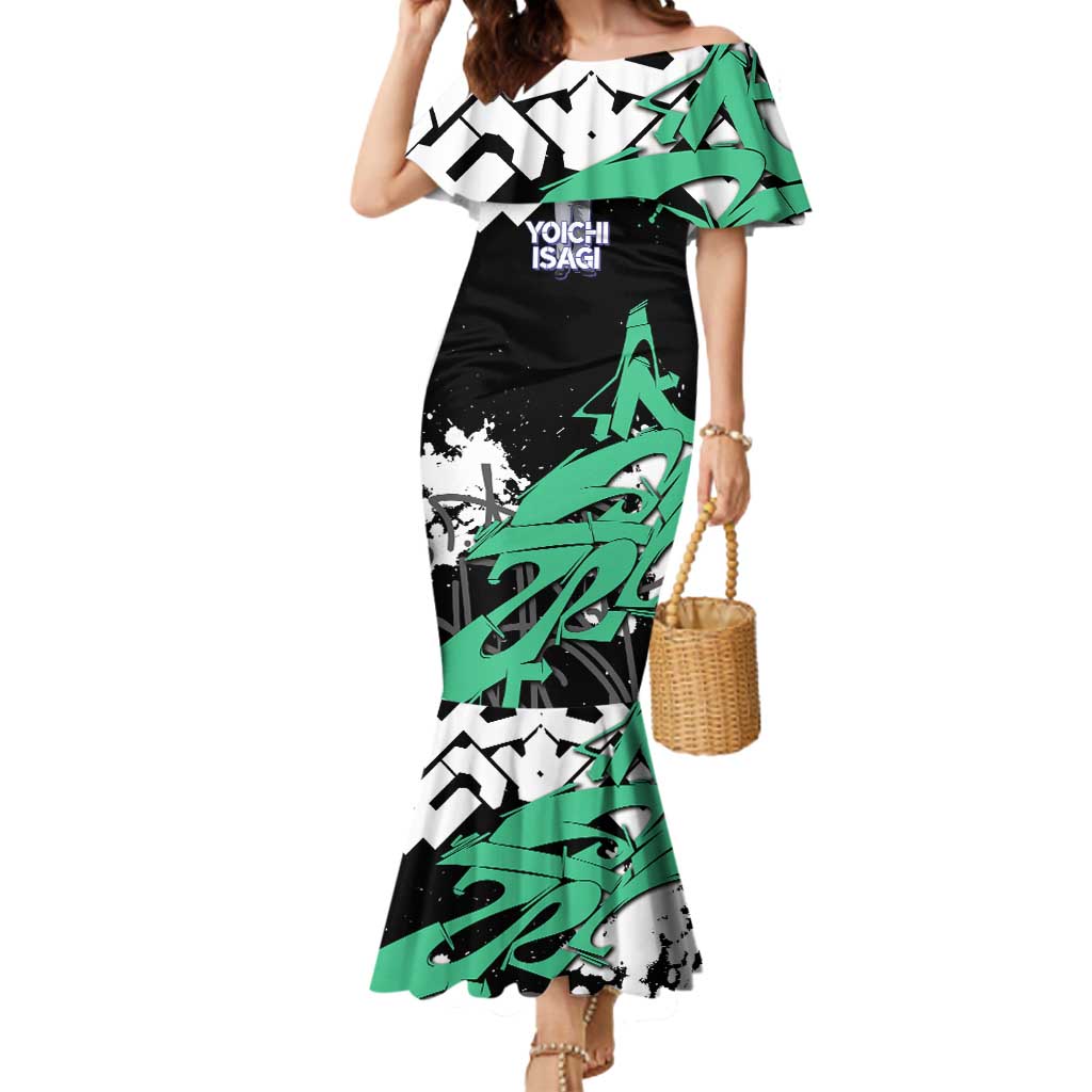 Yoichi Isagi Blue Lock Mermaid Dress Green Graffiti Anime Aesthetic
