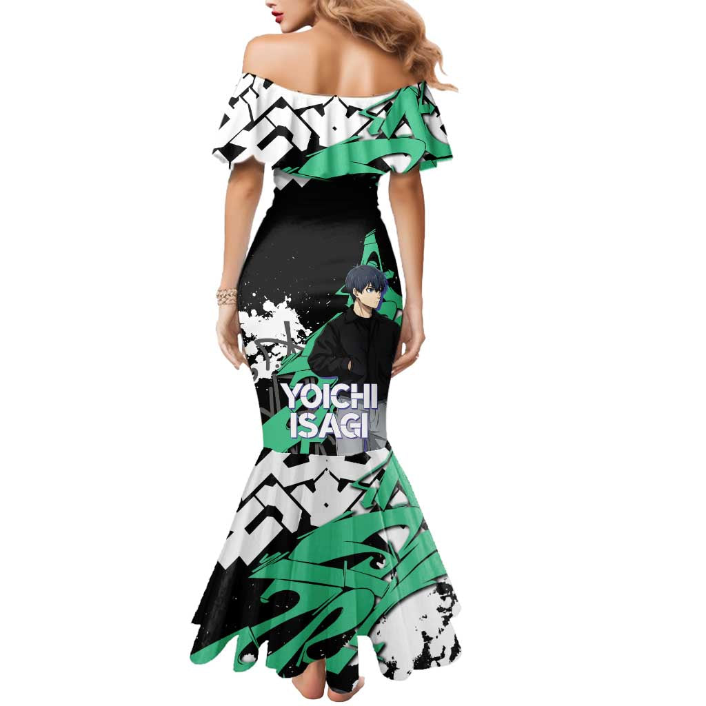 Yoichi Isagi Blue Lock Mermaid Dress Green Graffiti Anime Aesthetic