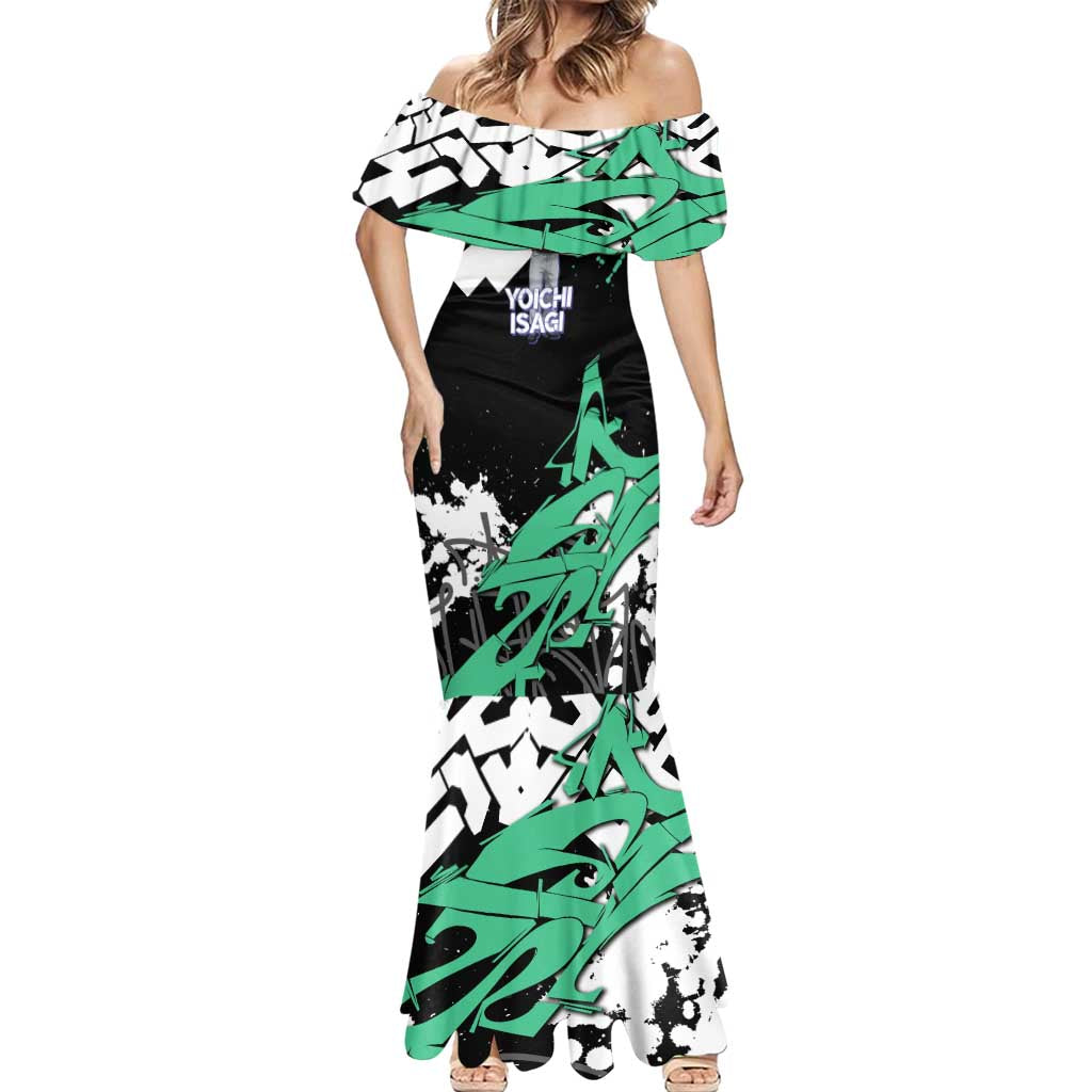 Yoichi Isagi Blue Lock Mermaid Dress Green Graffiti Anime Aesthetic