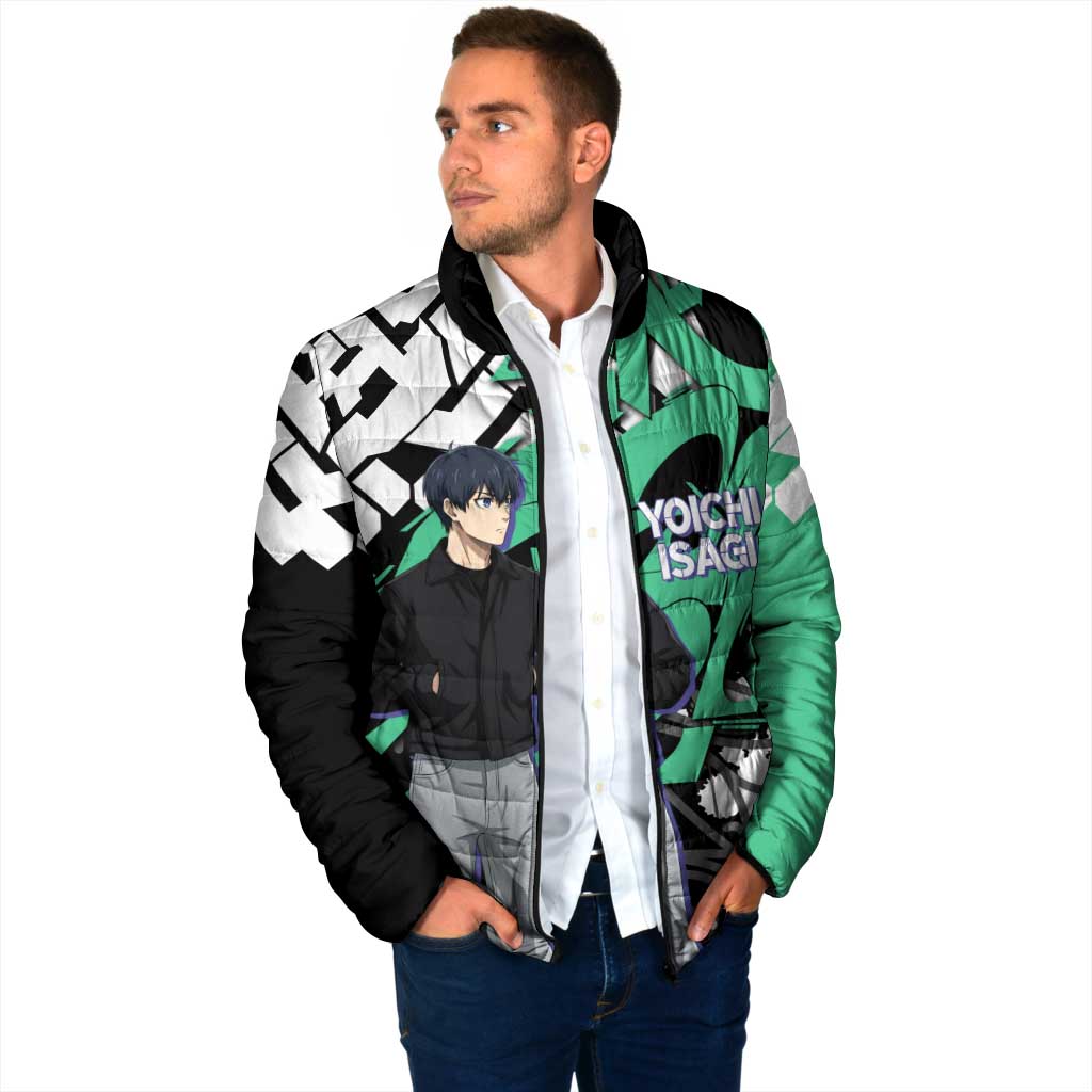 Yoichi Isagi Blue Lock Padded Jacket Green Graffiti Anime Aesthetic