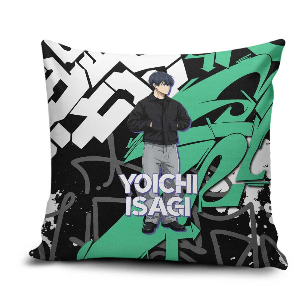 Yoichi Isagi Blue Lock Pillow Cover Green Graffiti Anime Aesthetic