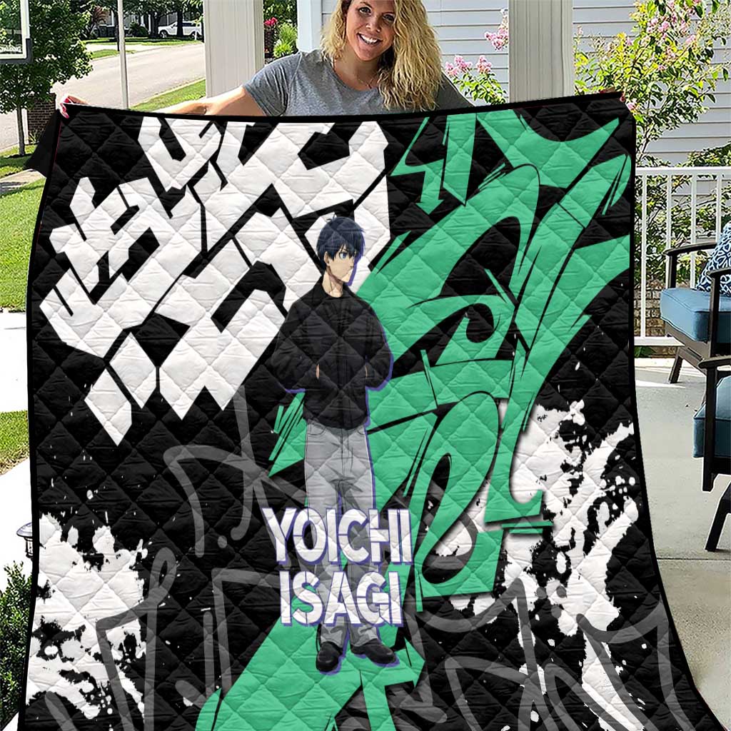 Yoichi Isagi Blue Lock Quilt Green Graffiti Anime Aesthetic