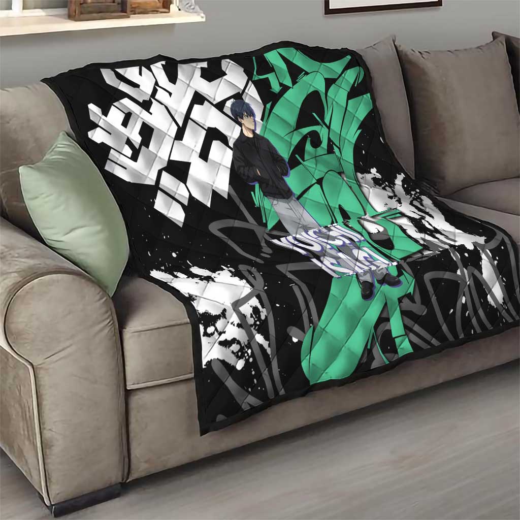 Yoichi Isagi Blue Lock Quilt Green Graffiti Anime Aesthetic