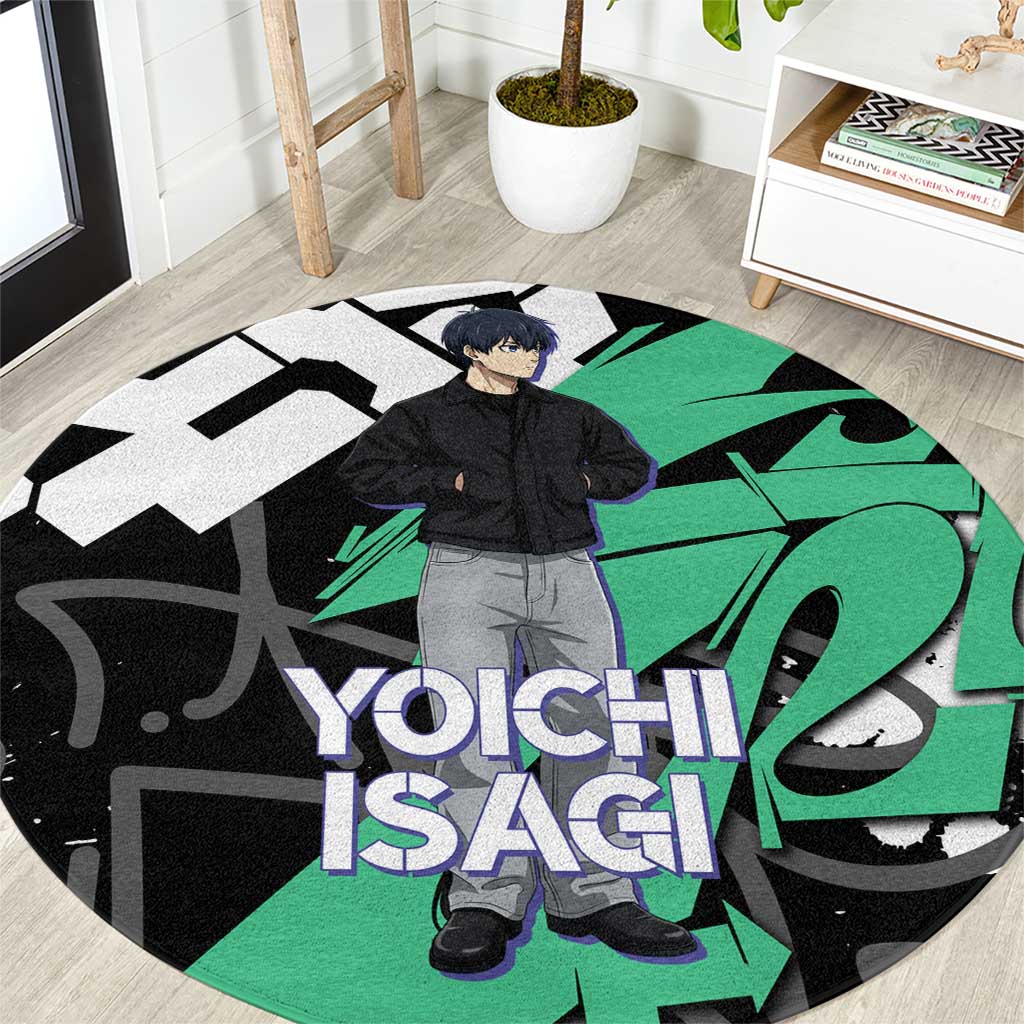 Yoichi Isagi Blue Lock Round Carpet Green Graffiti Anime Aesthetic