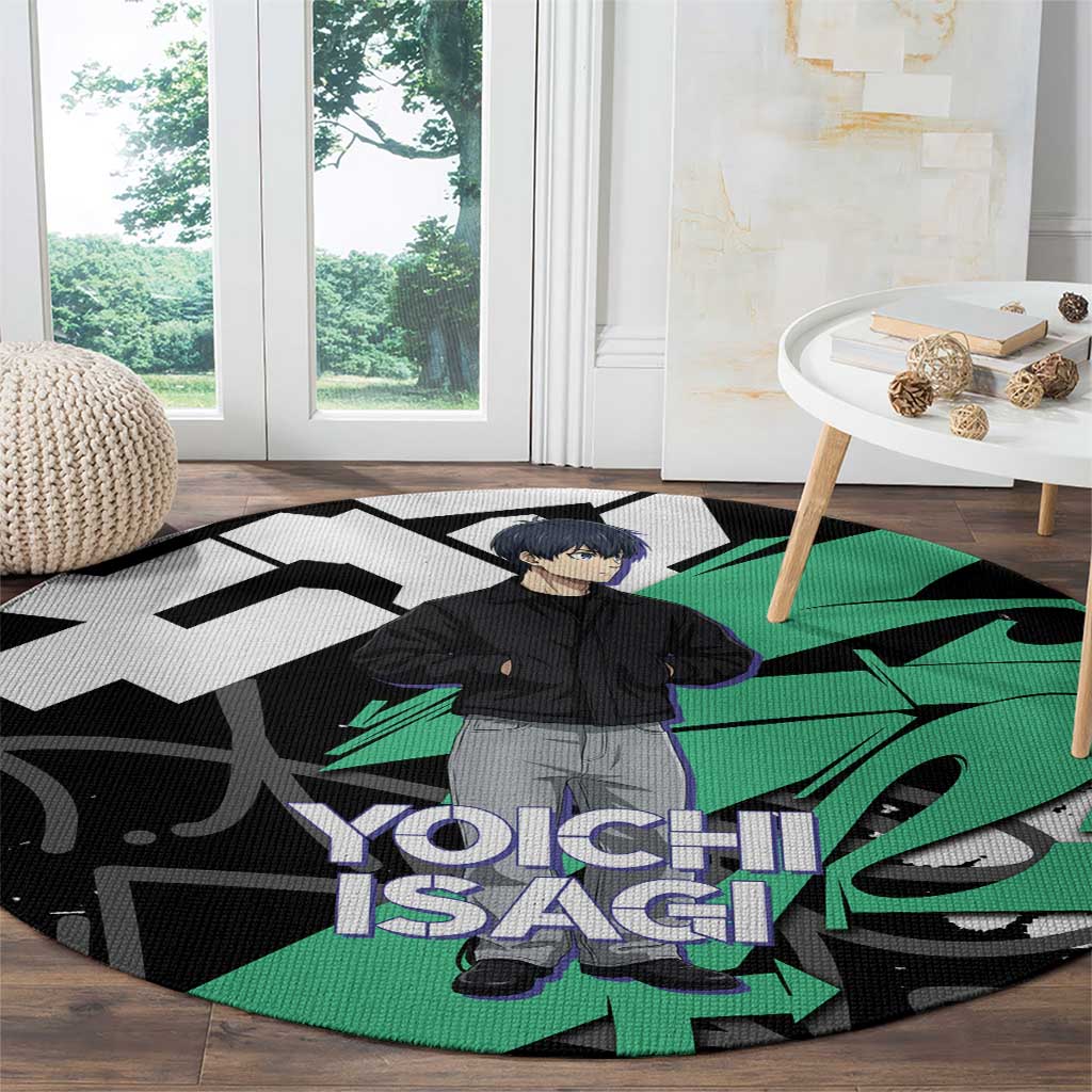 Yoichi Isagi Blue Lock Round Carpet Green Graffiti Anime Aesthetic