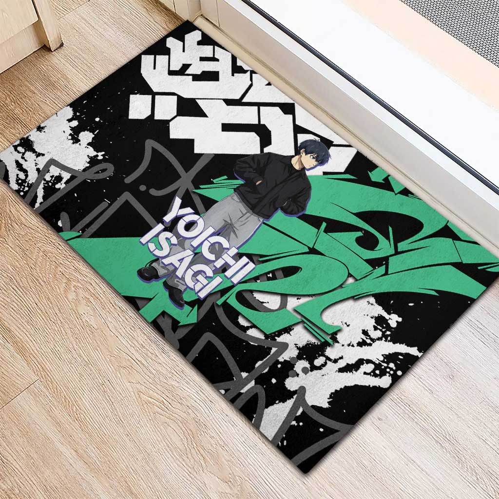 Yoichi Isagi Blue Lock Rubber Doormat Green Graffiti Anime Aesthetic