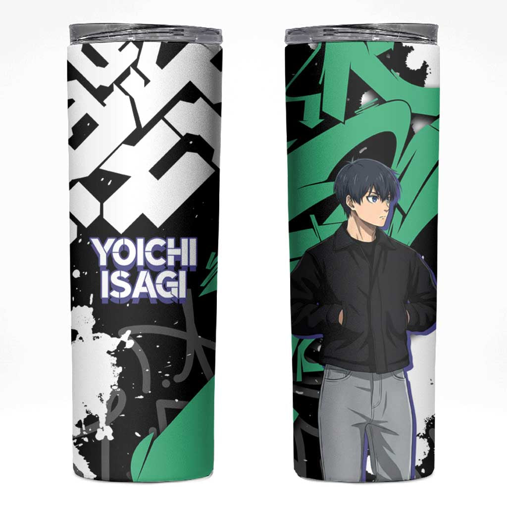 Yoichi Isagi Blue Lock Skinny Tumbler Green Graffiti Anime Aesthetic