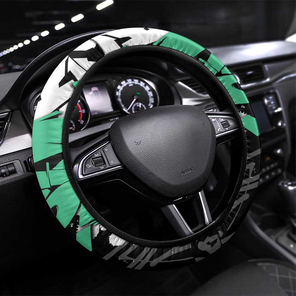 Yoichi Isagi Blue Lock Steering Wheel Cover Green Graffiti Anime Aesthetic