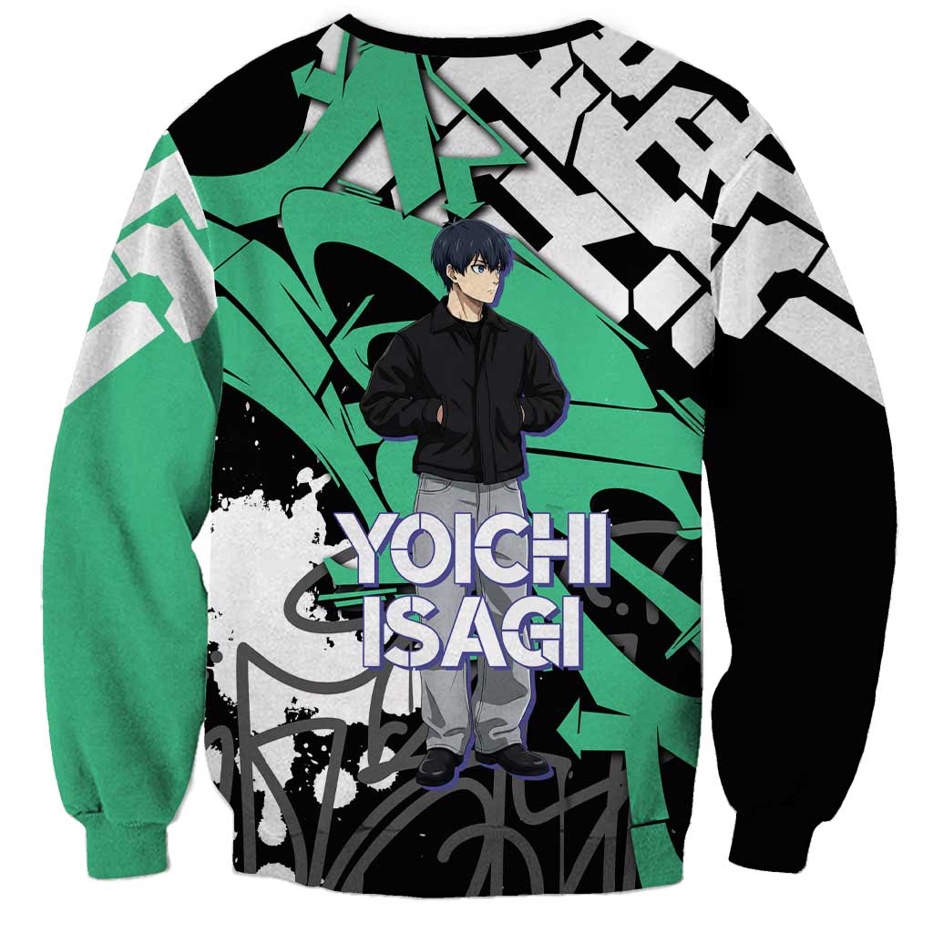 Yoichi Isagi Blue Lock Sweatshirt Green Graffiti Anime Aesthetic