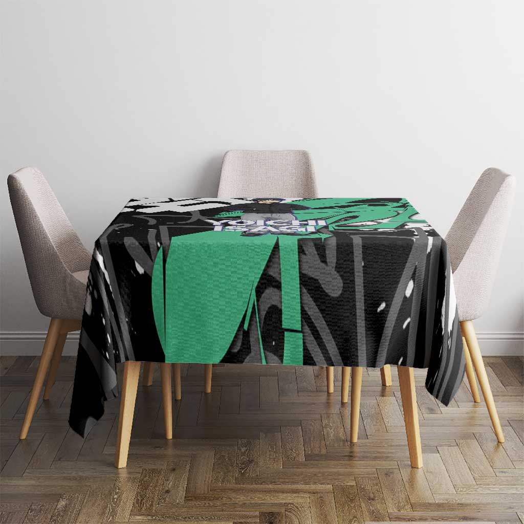 Yoichi Isagi Blue Lock Tablecloth Green Graffiti Anime Aesthetic