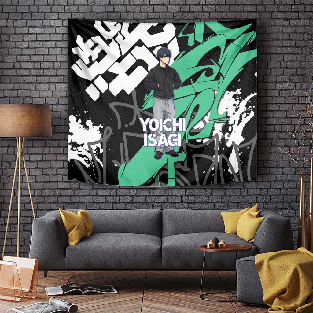 Yoichi Isagi Blue Lock Tapestry Green Graffiti Anime Aesthetic