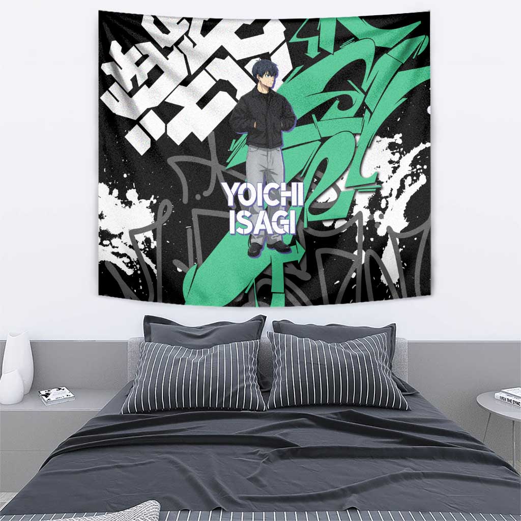 Yoichi Isagi Blue Lock Tapestry Green Graffiti Anime Aesthetic