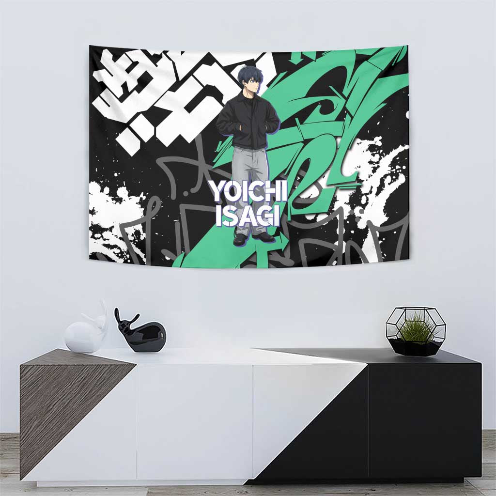 Yoichi Isagi Blue Lock Tapestry Green Graffiti Anime Aesthetic