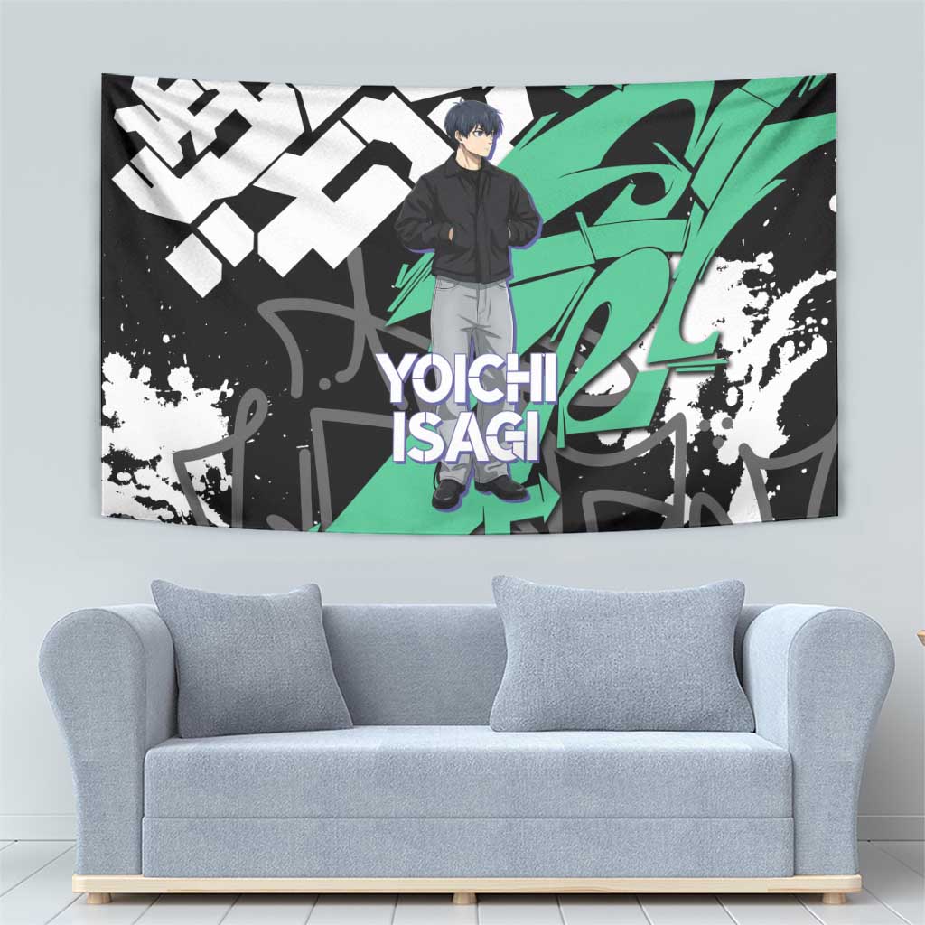 Yoichi Isagi Blue Lock Tapestry Green Graffiti Anime Aesthetic