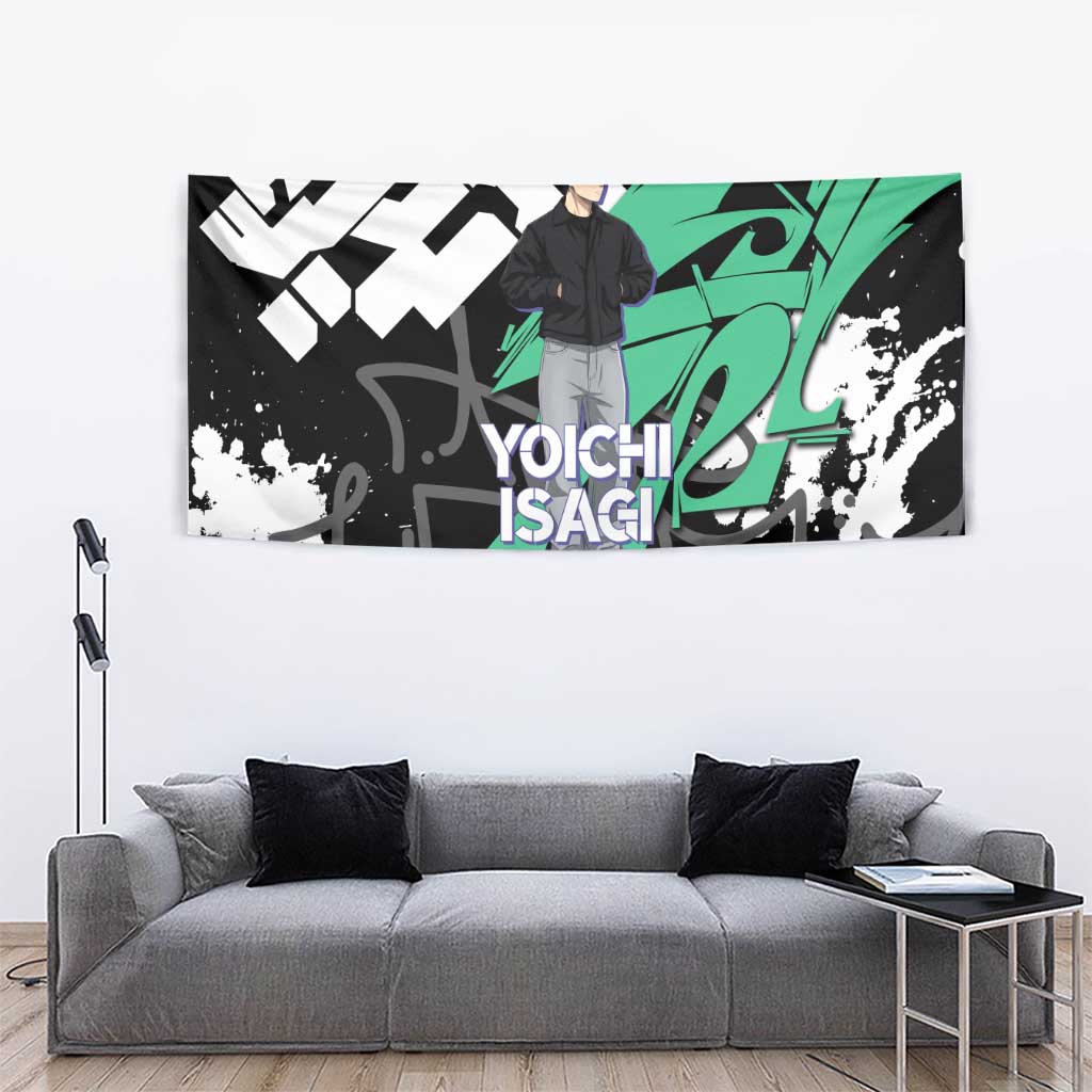 Yoichi Isagi Blue Lock Tapestry Green Graffiti Anime Aesthetic