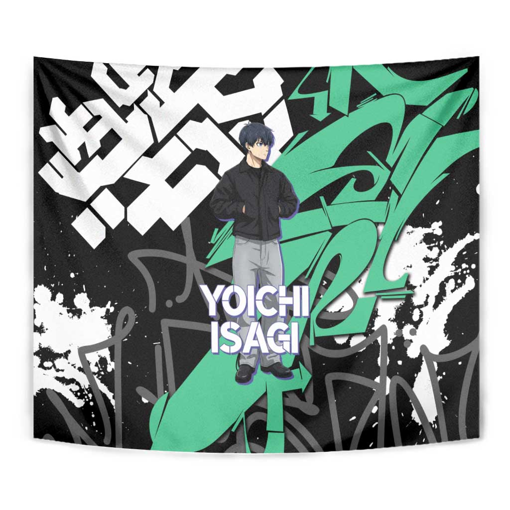 Yoichi Isagi Blue Lock Tapestry Green Graffiti Anime Aesthetic