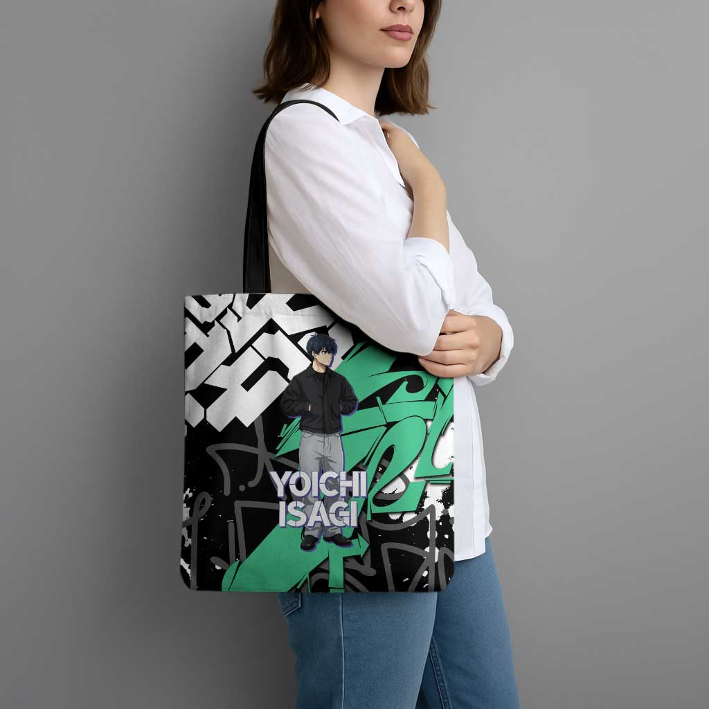Yoichi Isagi Blue Lock Tote Bag Green Graffiti Anime Aesthetic