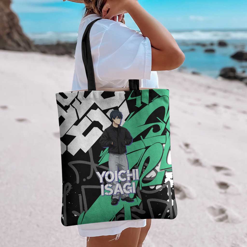 Yoichi Isagi Blue Lock Tote Bag Green Graffiti Anime Aesthetic