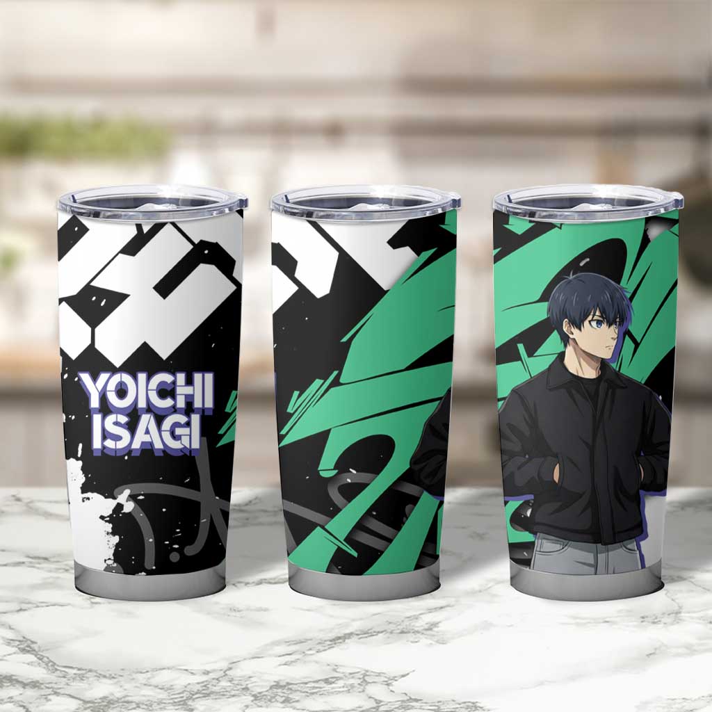 Yoichi Isagi Blue Lock Tumbler Cup Green Graffiti Anime Aesthetic