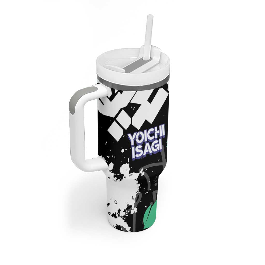 Yoichi Isagi Blue Lock Tumbler With Handle Green Graffiti Anime Aesthetic