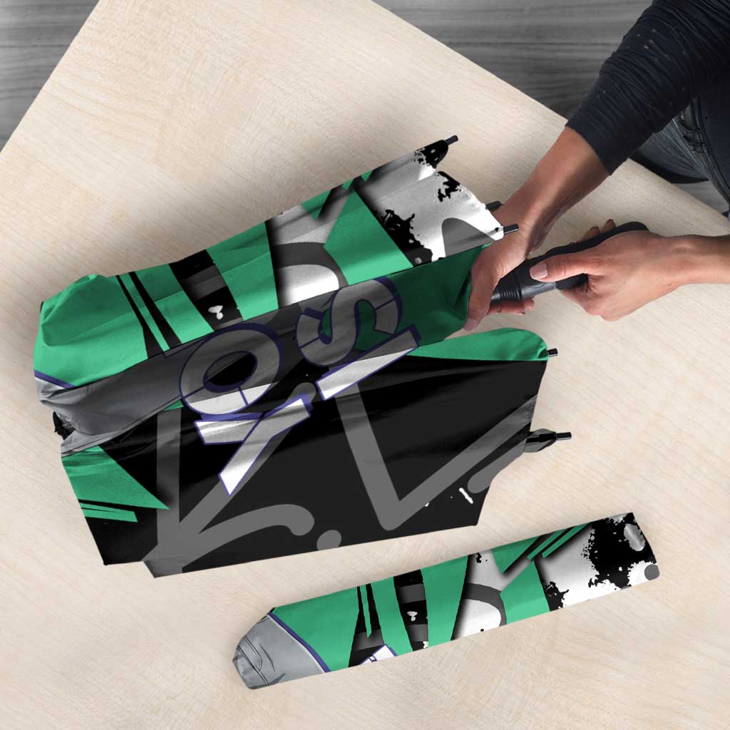 Yoichi Isagi Blue Lock Umbrella Green Graffiti Anime Aesthetic