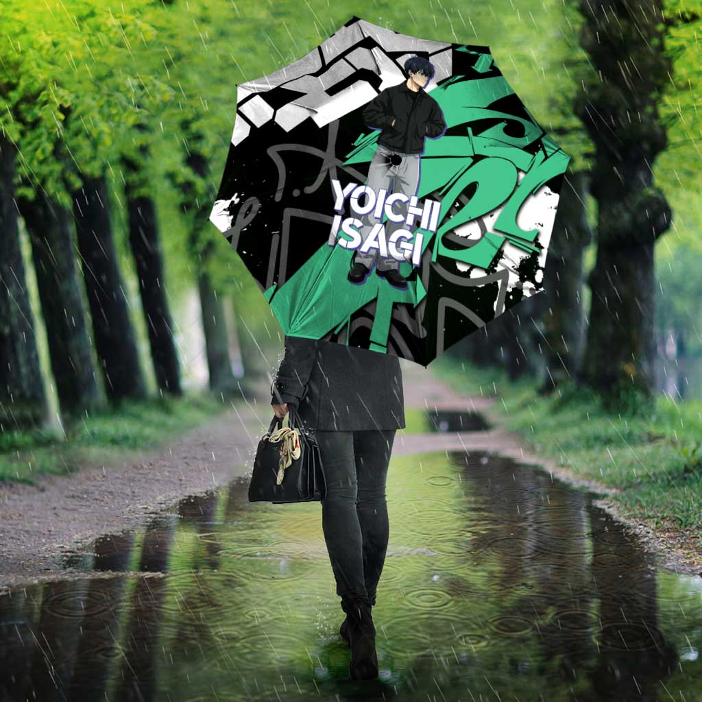 Yoichi Isagi Blue Lock Umbrella Green Graffiti Anime Aesthetic
