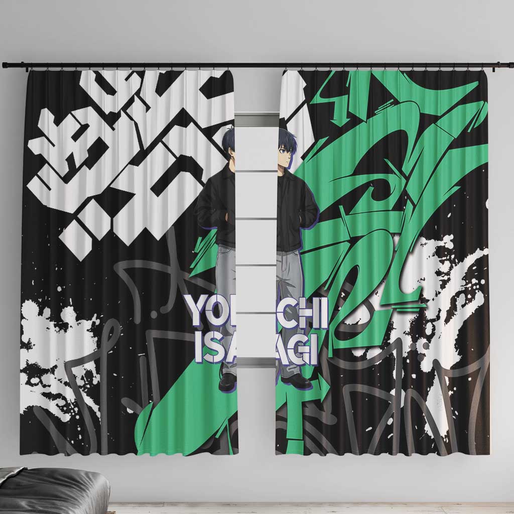 Yoichi Isagi Blue Lock Window Curtain Green Graffiti Anime Aesthetic