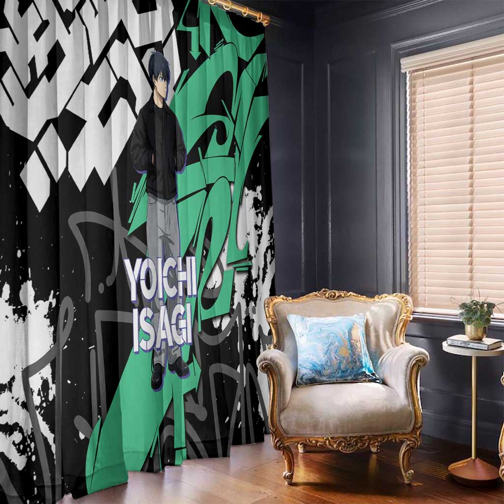 Yoichi Isagi Blue Lock Window Curtain Green Graffiti Anime Aesthetic