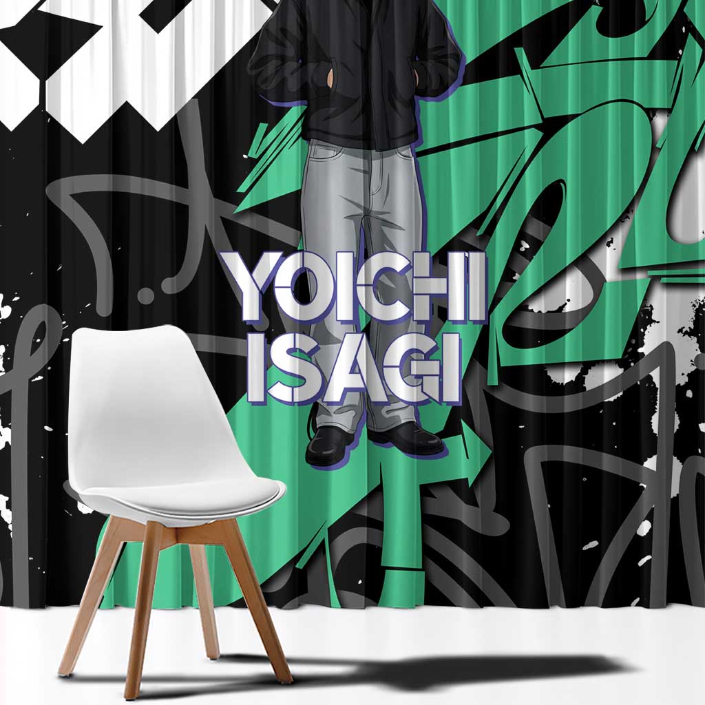 Yoichi Isagi Blue Lock Window Curtain Green Graffiti Anime Aesthetic