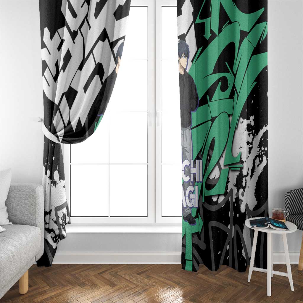 Yoichi Isagi Blue Lock Window Curtain Green Graffiti Anime Aesthetic