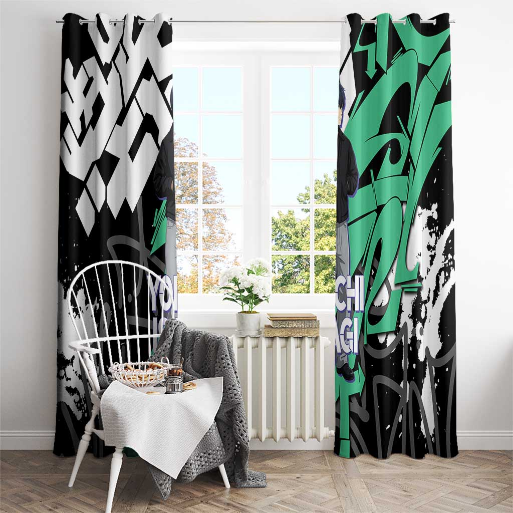 Yoichi Isagi Blue Lock Window Curtain Green Graffiti Anime Aesthetic