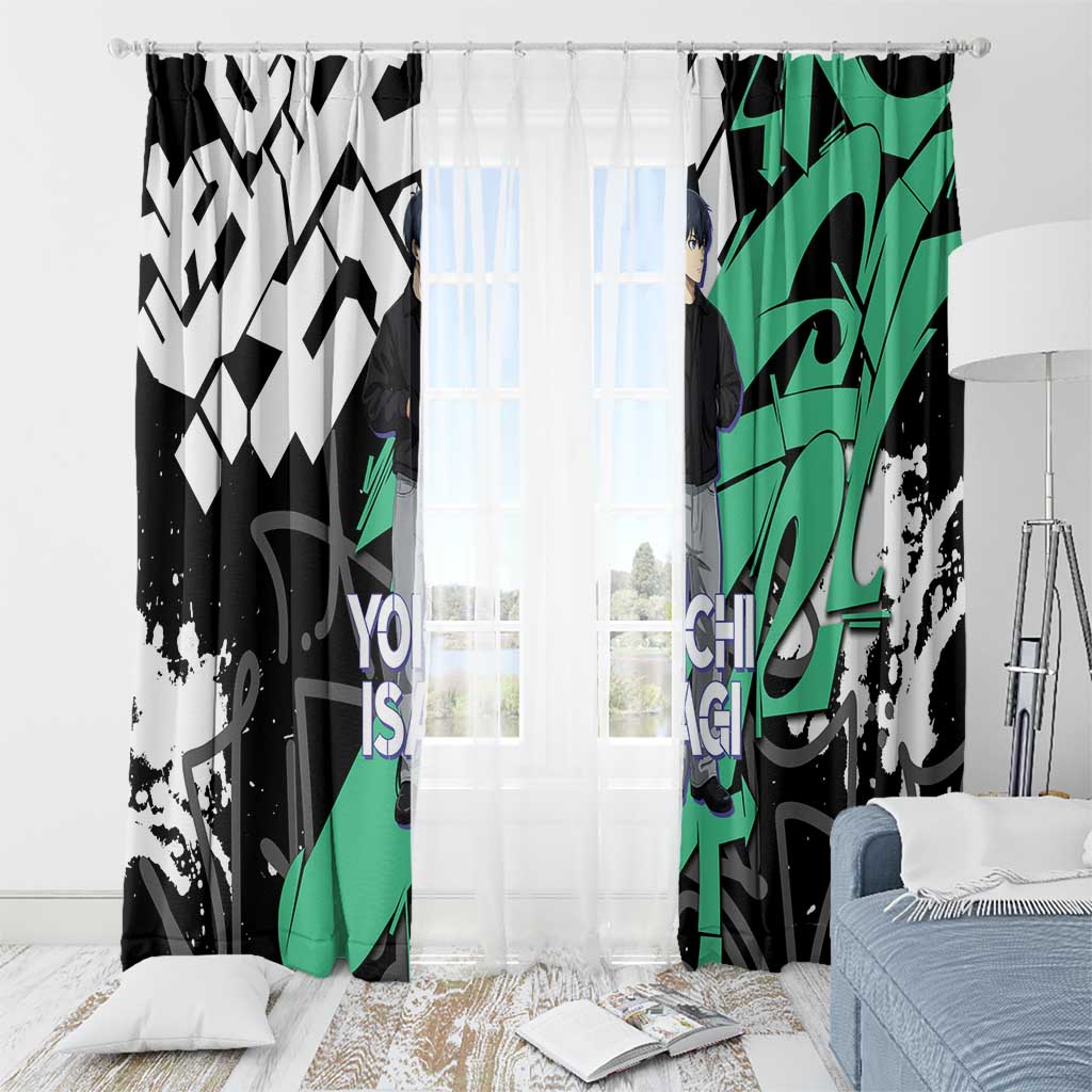 Yoichi Isagi Blue Lock Window Curtain Green Graffiti Anime Aesthetic