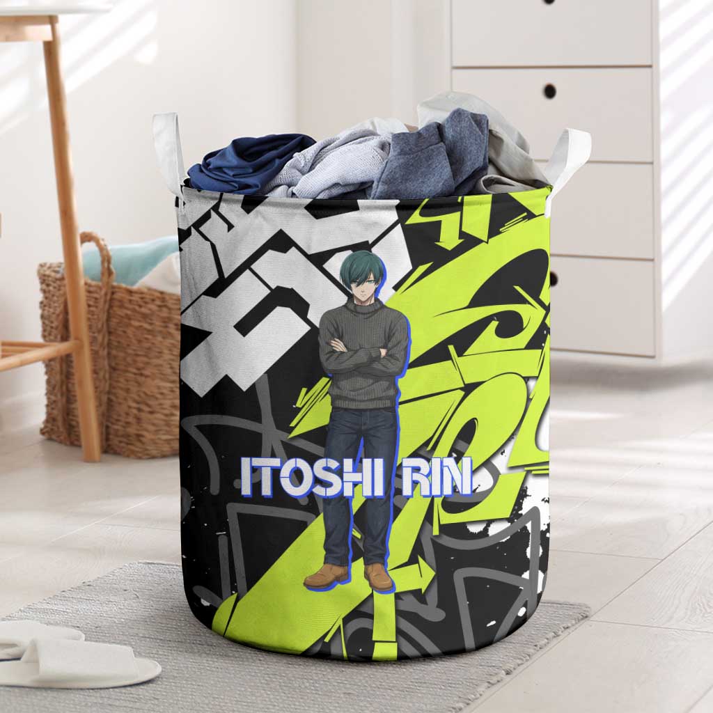 Itoshi Rin Blue Lock Laundry Basket Urban Graffiti Street Art Style