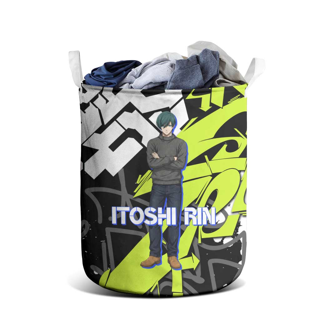 Itoshi Rin Blue Lock Laundry Basket Urban Graffiti Street Art Style