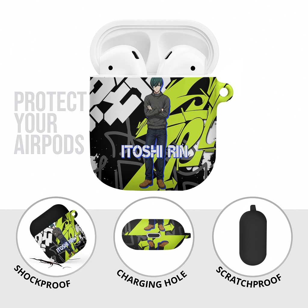 Itoshi Rin Blue Lock AirPods Case Urban Graffiti Street Art Style