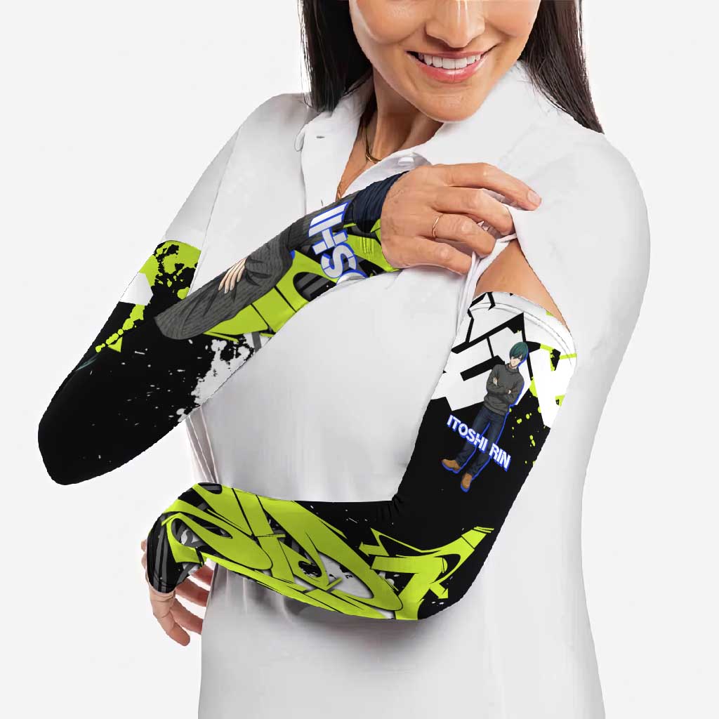 Itoshi Rin Blue Lock Arm Sleeves Urban Graffiti Street Art Style