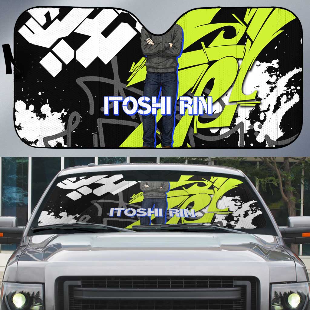 Itoshi Rin Blue Lock Auto Sun Shade Urban Graffiti Street Art Style