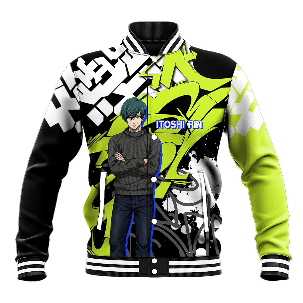 Itoshi Rin Blue Lock Baseball Jacket Urban Graffiti Street Art Style