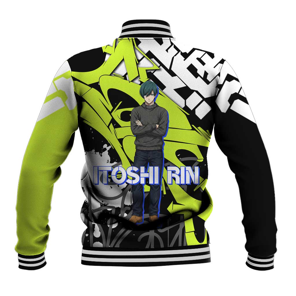 Itoshi Rin Blue Lock Baseball Jacket Urban Graffiti Street Art Style