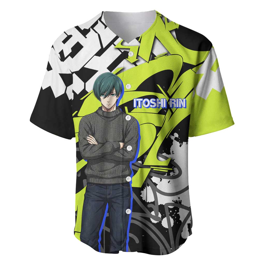 Itoshi Rin Blue Lock Baseball Jersey Urban Graffiti Street Art Style