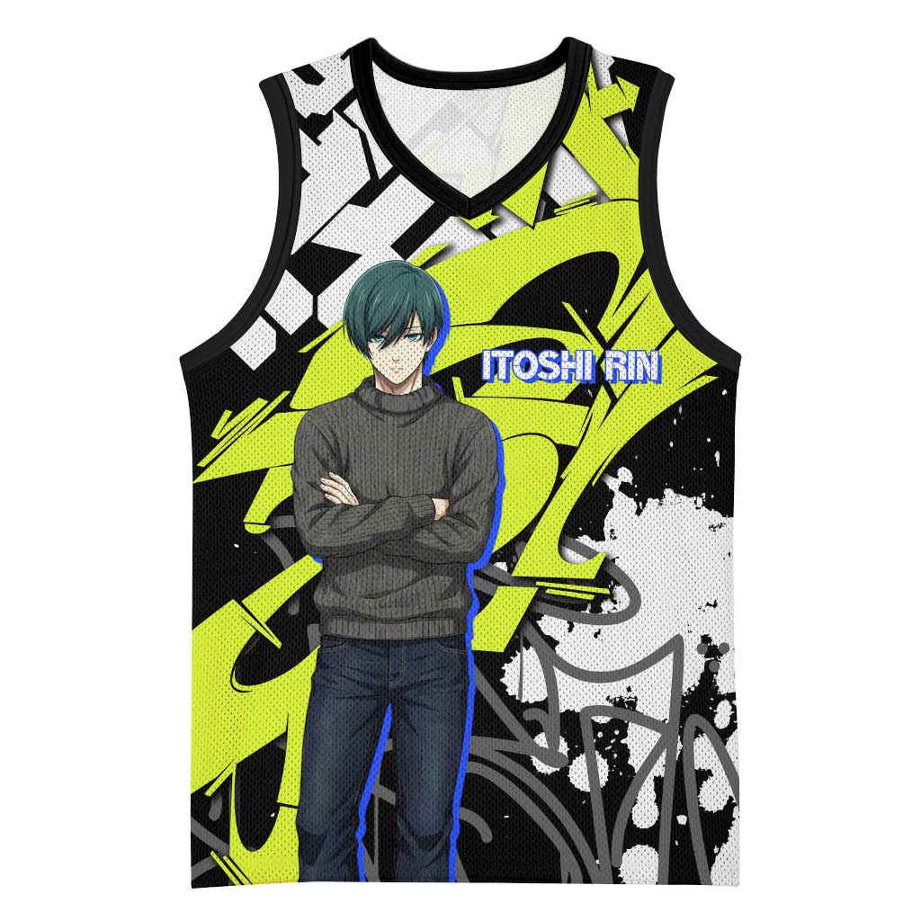 Itoshi Rin Blue Lock Basketball Jersey Urban Graffiti Street Art Style