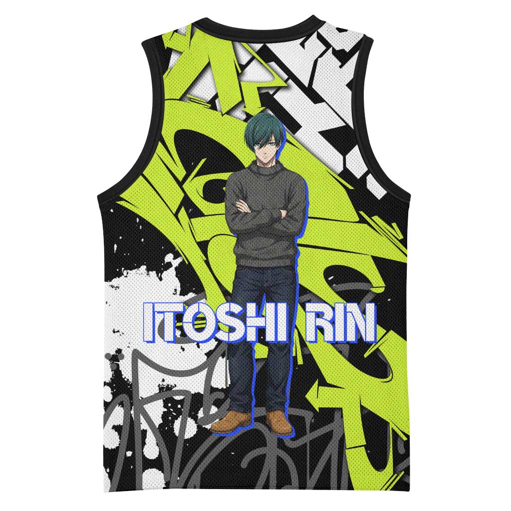 Itoshi Rin Blue Lock Basketball Jersey Urban Graffiti Street Art Style