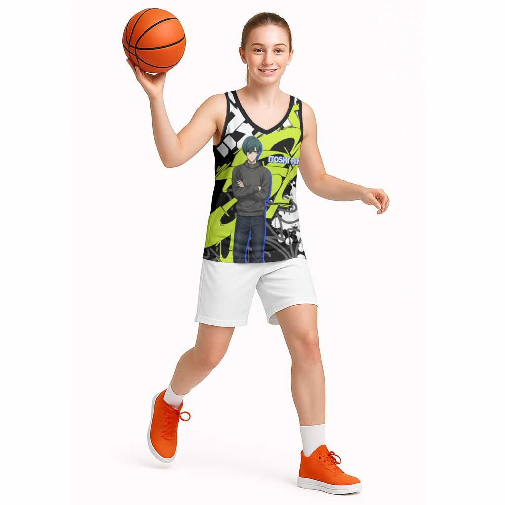 Itoshi Rin Blue Lock Basketball Jersey Urban Graffiti Street Art Style