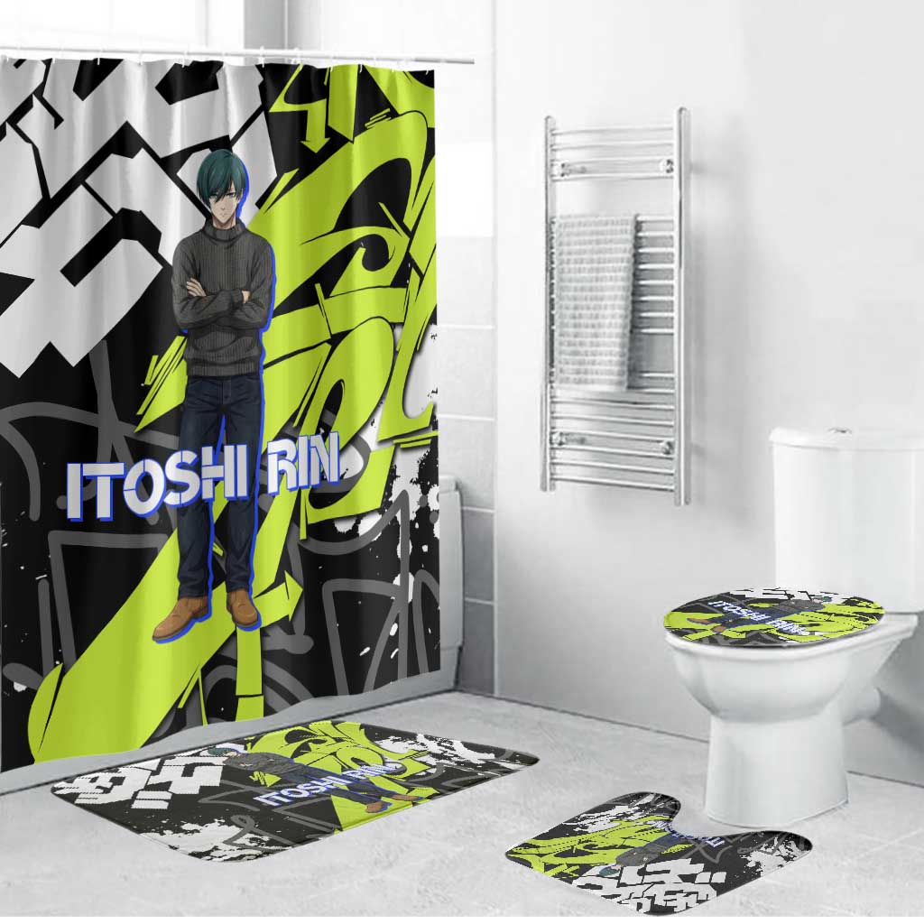 Itoshi Rin Blue Lock Bathroom Set Urban Graffiti Street Art Style