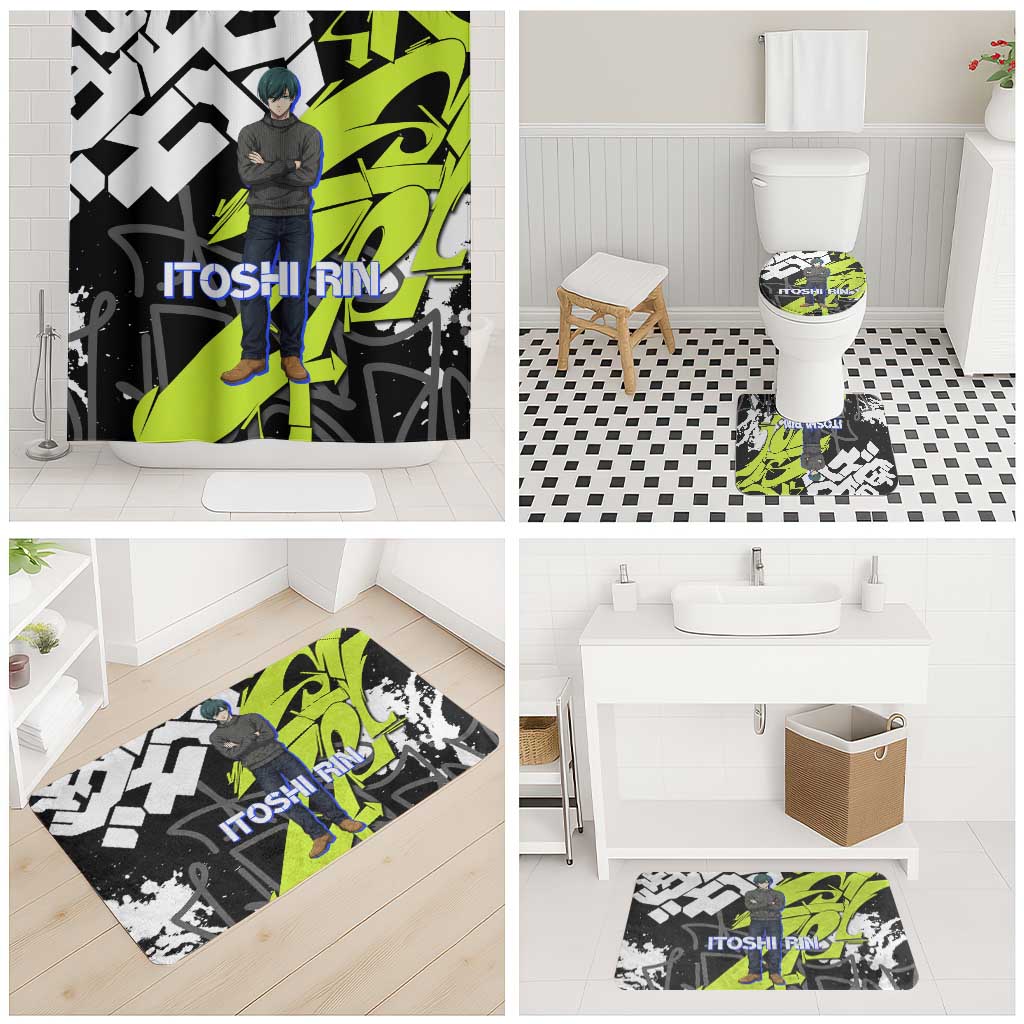 Itoshi Rin Blue Lock Bathroom Set Urban Graffiti Street Art Style
