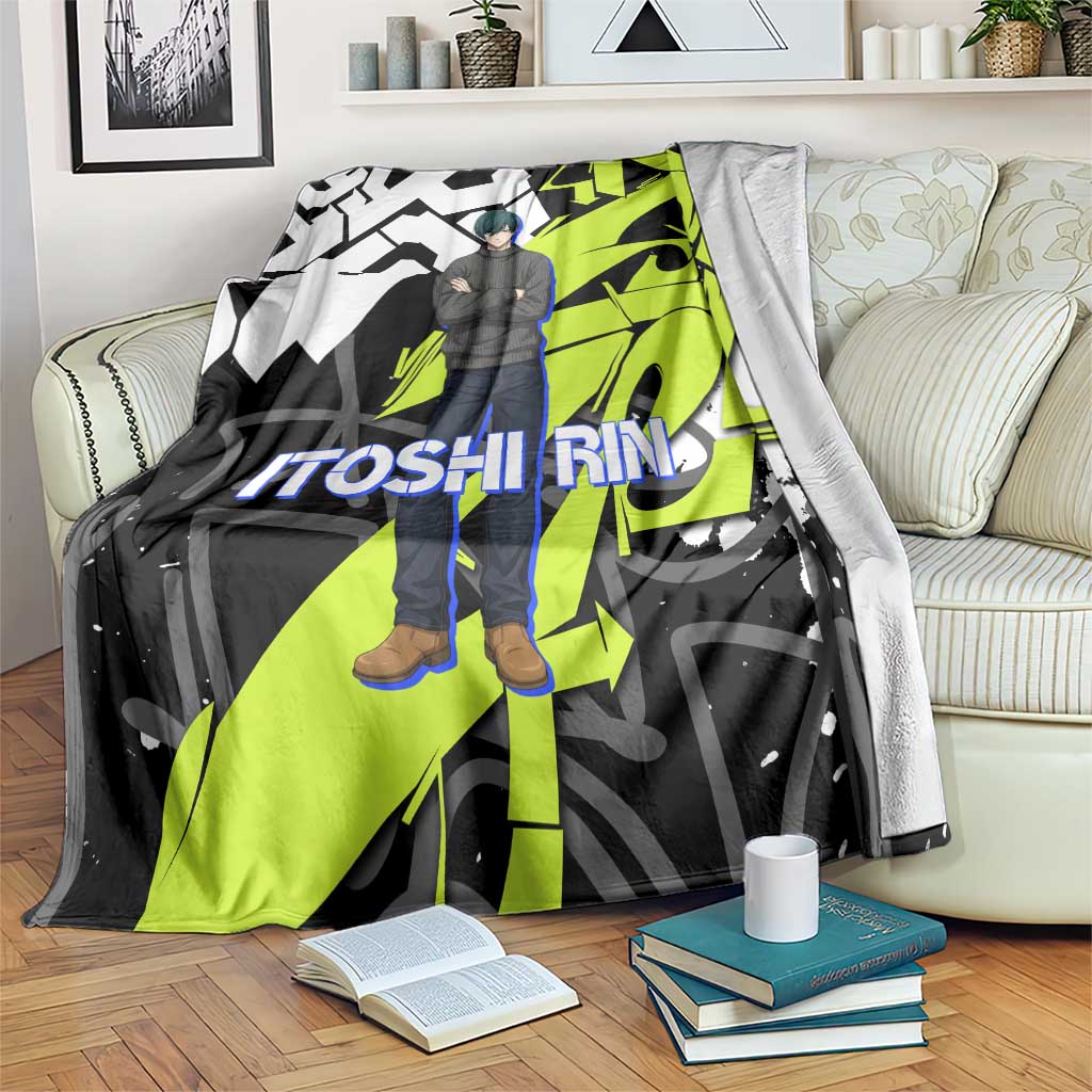 Itoshi Rin Blue Lock Blanket Urban Graffiti Street Art Style
